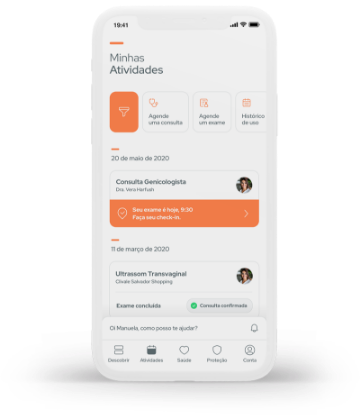 Tela atividades do kivid app